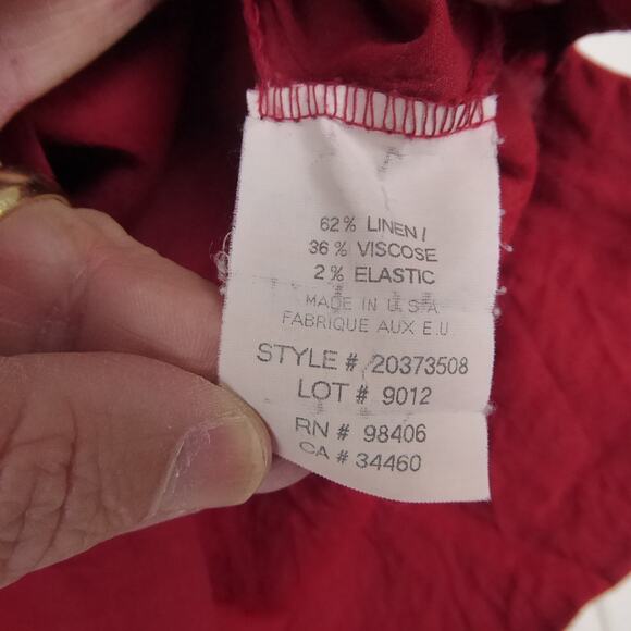 Theory Shirst Women SZ S Linen Blend Long Sleeve Pullover Collared Beachy Casual - Picture 5 of 13